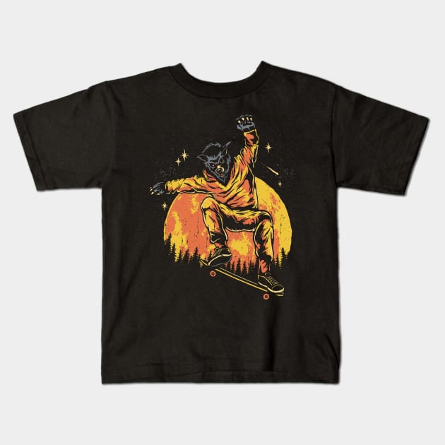 Teenage Werewolf Kids T-Shirt by gut42